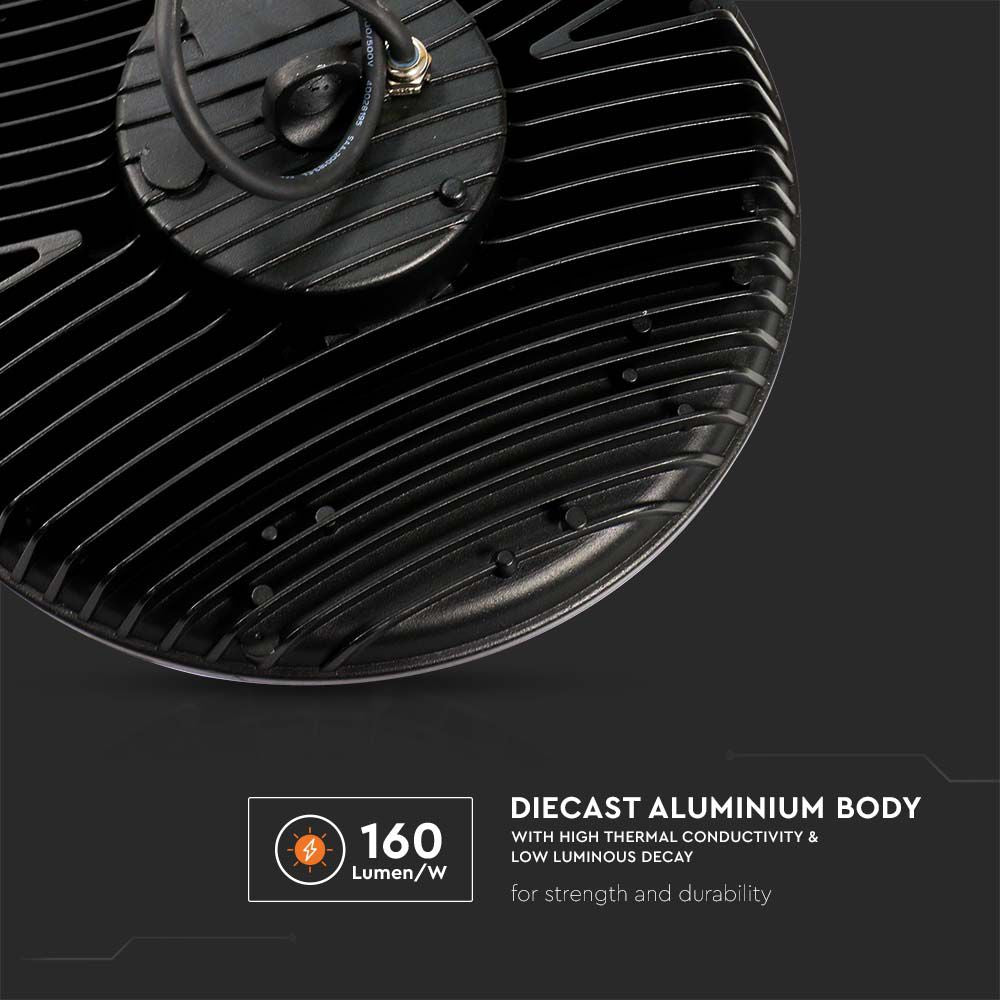 200W Oprawa Highbay LED / Chip Samsung / Barwa: 4000K / Wydajność: 160lm/w / 5 Lat gwarancji / Obudowa: Czarna