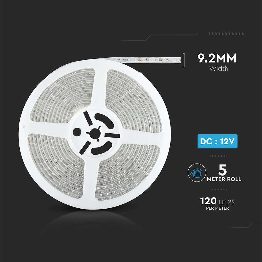 8W Taśma LED / Barwa:6400K / IP65 / Rolka:5m