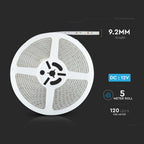8W Taśma LED / Barwa:6400K / IP65 / Rolka:5m