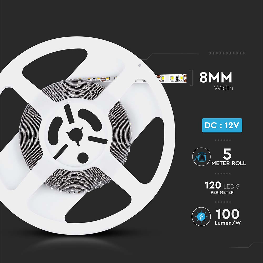 8W Taśma LED / Barwa:4000K / IP20 / Rolka:5m