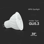 6W MR16 Żarówka LED / Chip SAMSUNG / Barwa:6400K / Kąt 38' / Trzonek:G5,3