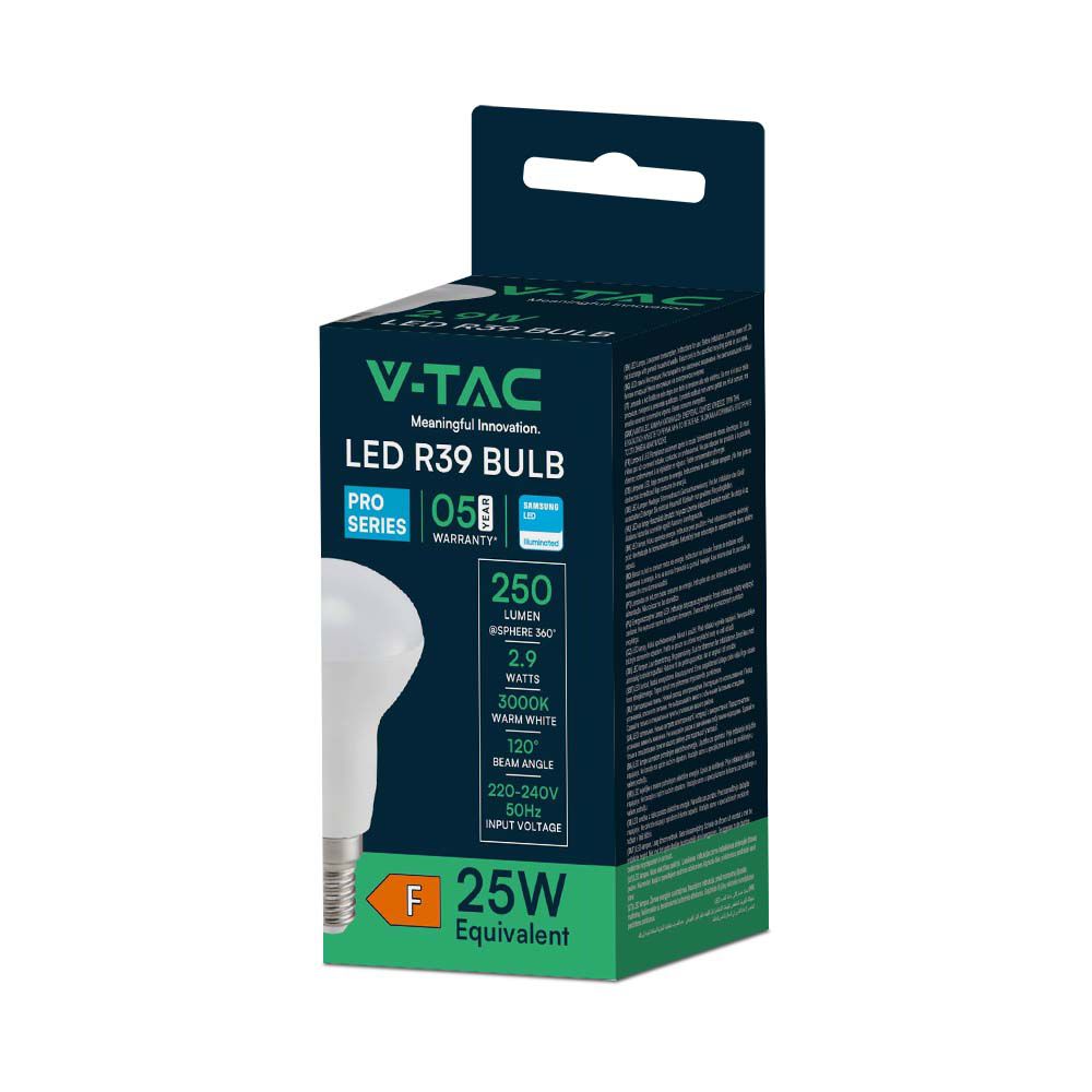 2.9W R39 Żarówka LED / Chip SAMSUNG / Barwa:3000K / Trzonek:E14