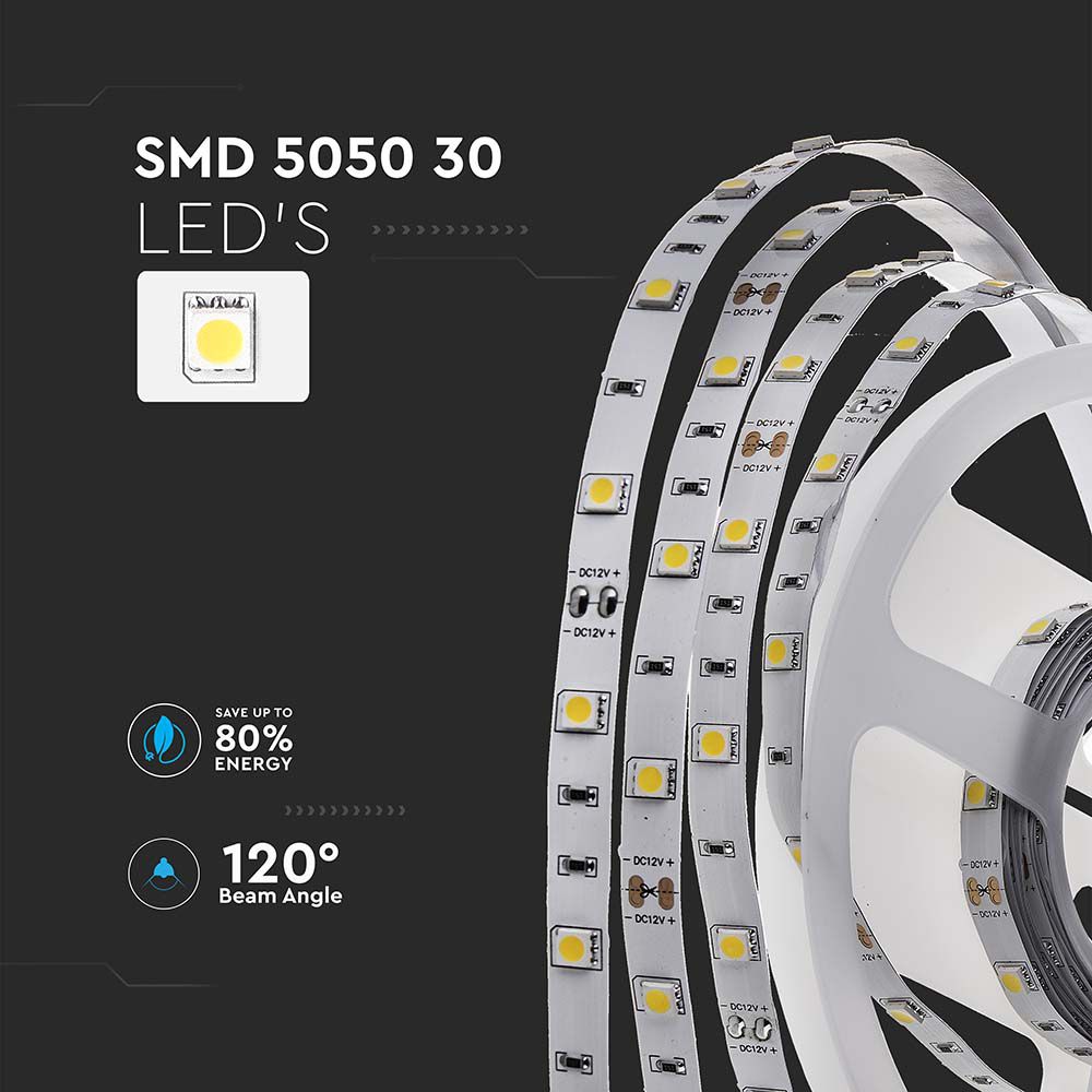 6W Taśma LED / Barwa:6400K / IP20 / Rolka:5m