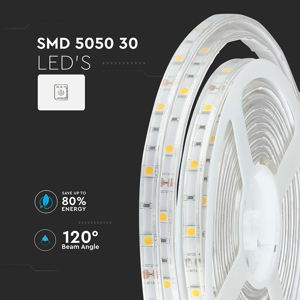 6W Taśma LED / Barwa:3000K / IP65 / Rolka:5m