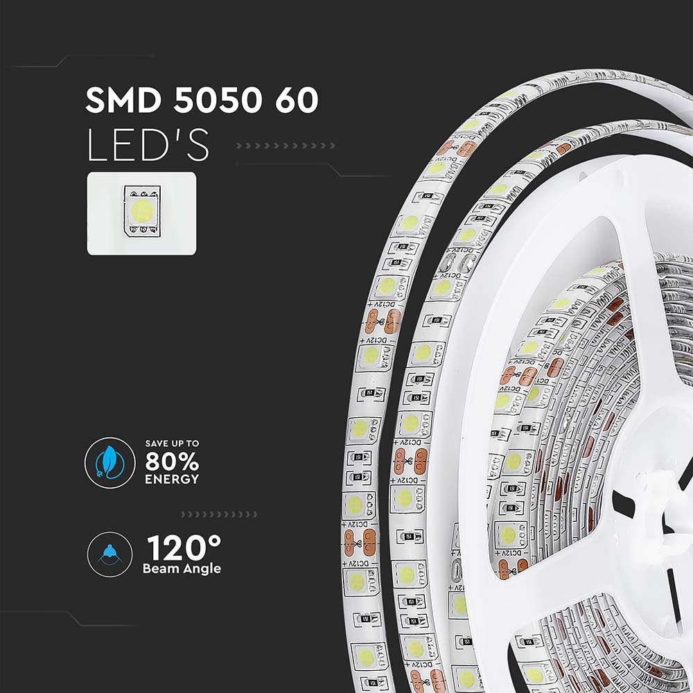 11W Taśma LED / Barwa:6400K / IP65 / Rolka:5m
