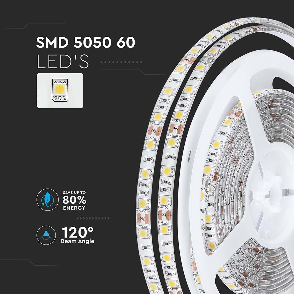 11W Taśma LED / Barwa:3000K / IP65 / Rolka:5m