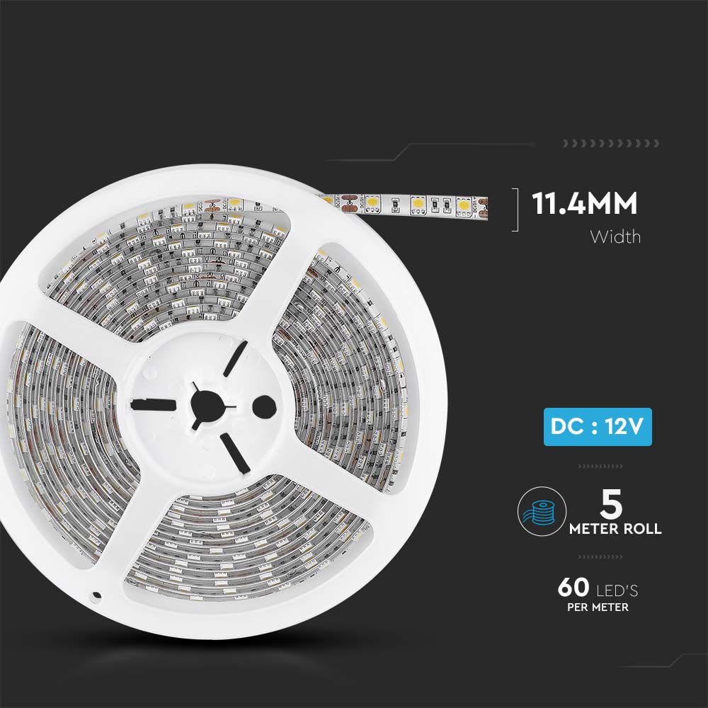 11W Taśma LED / Barwa:4500K / IP65 / Rolka:5m