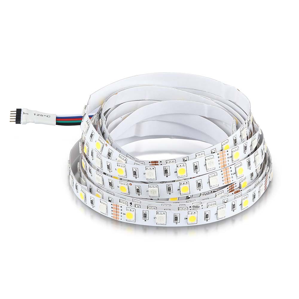 8W Taśma LED / Barwa: regulowana w zakresie RGB-W / IP20 / Rolka:5m