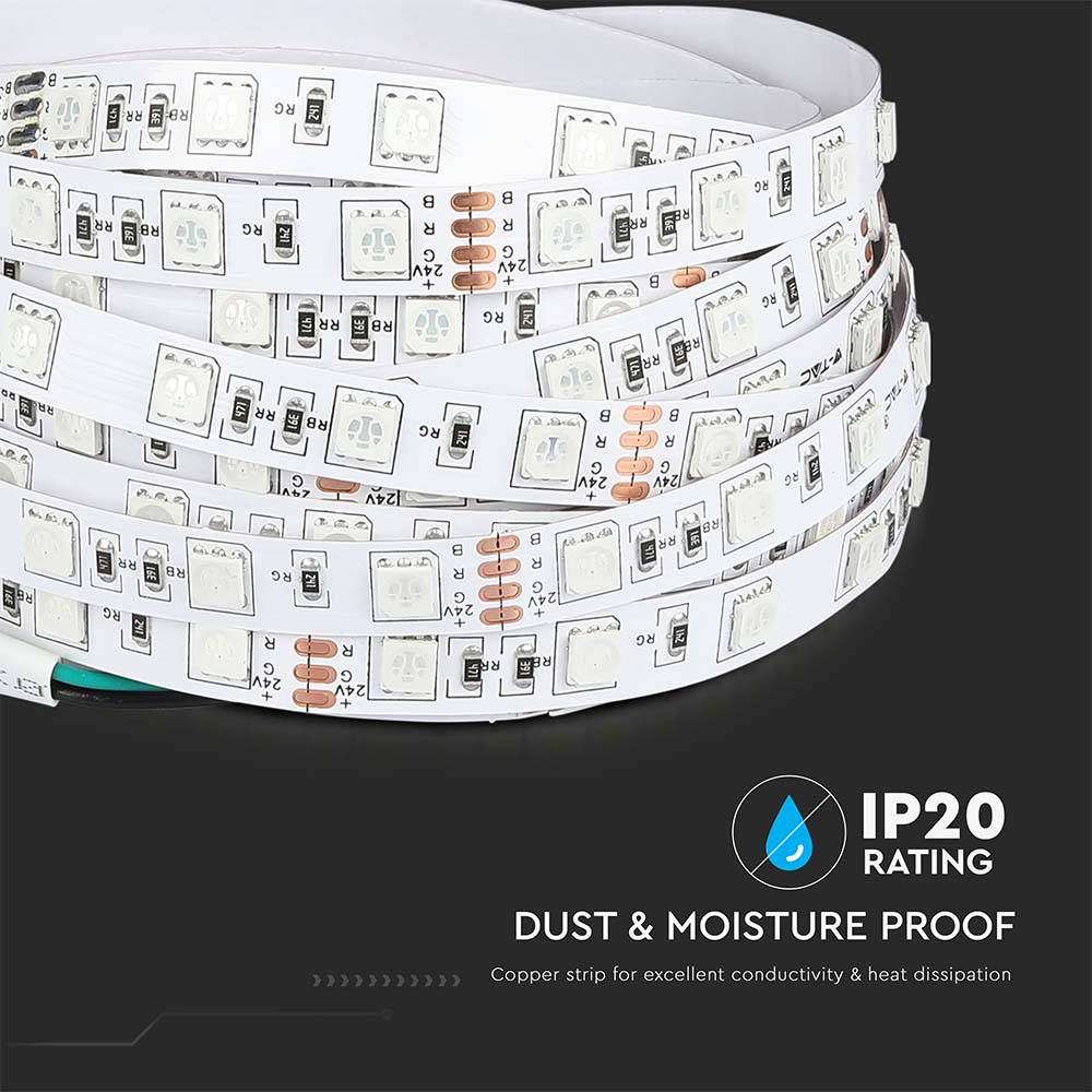 10W Taśma LED / Barwa:3000K / Zasilanie: 24V / IP20 / Rolka:5m