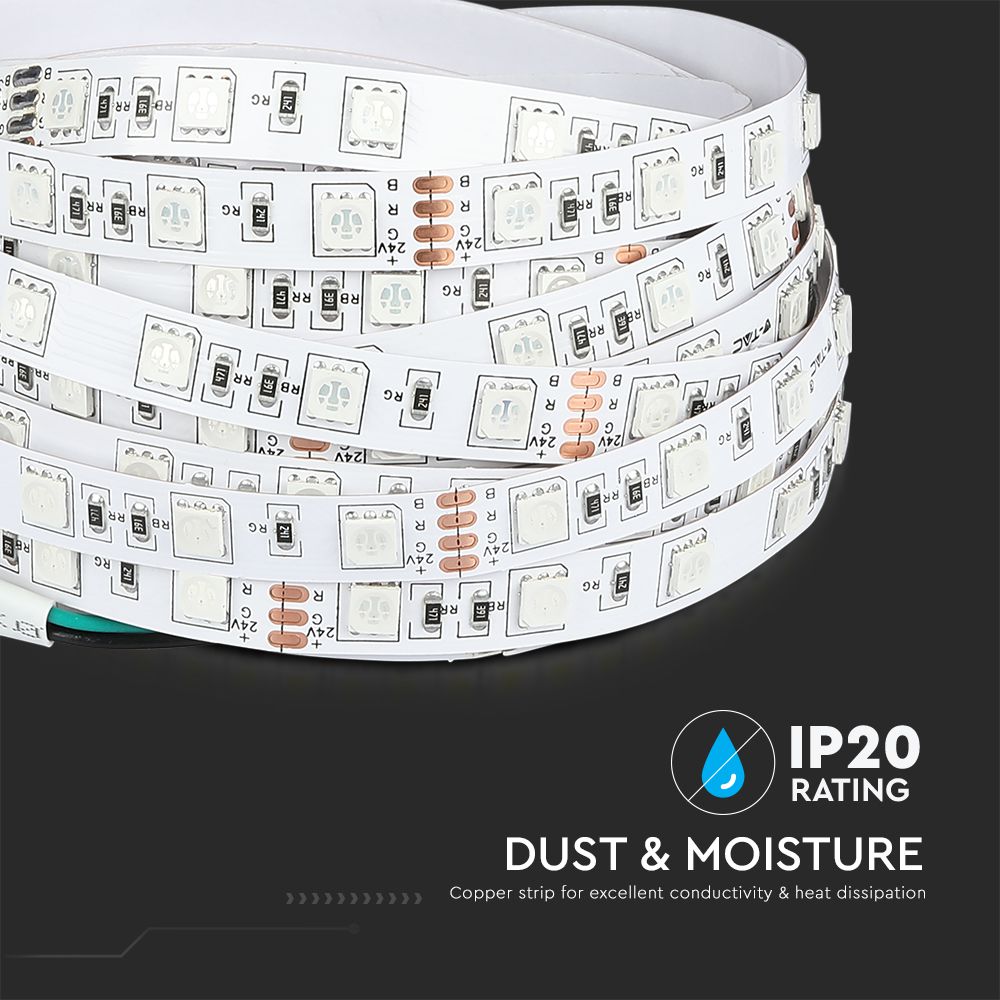 10W Taśma LED / Barwa:3000K / Zasilanie: 24V / IP20 / Rolka:5m