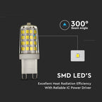 3W G9 Żarówka LED / Chip SAMSUNG / Barwa:3000K / Trzonek:G9