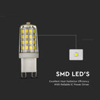 3W G9 Żarówka LED / Chip SAMSUNG / Barwa:6500K / Trzonek:G9