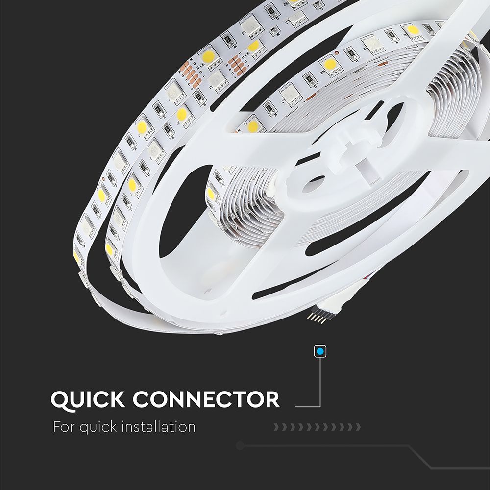 8W Taśma LED / Barwa: RGB+4000K / IP20 / Rolka:5m