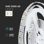 8W Taśma LED / Barwa: RGB+3000K / IP20 / Rolka:5m