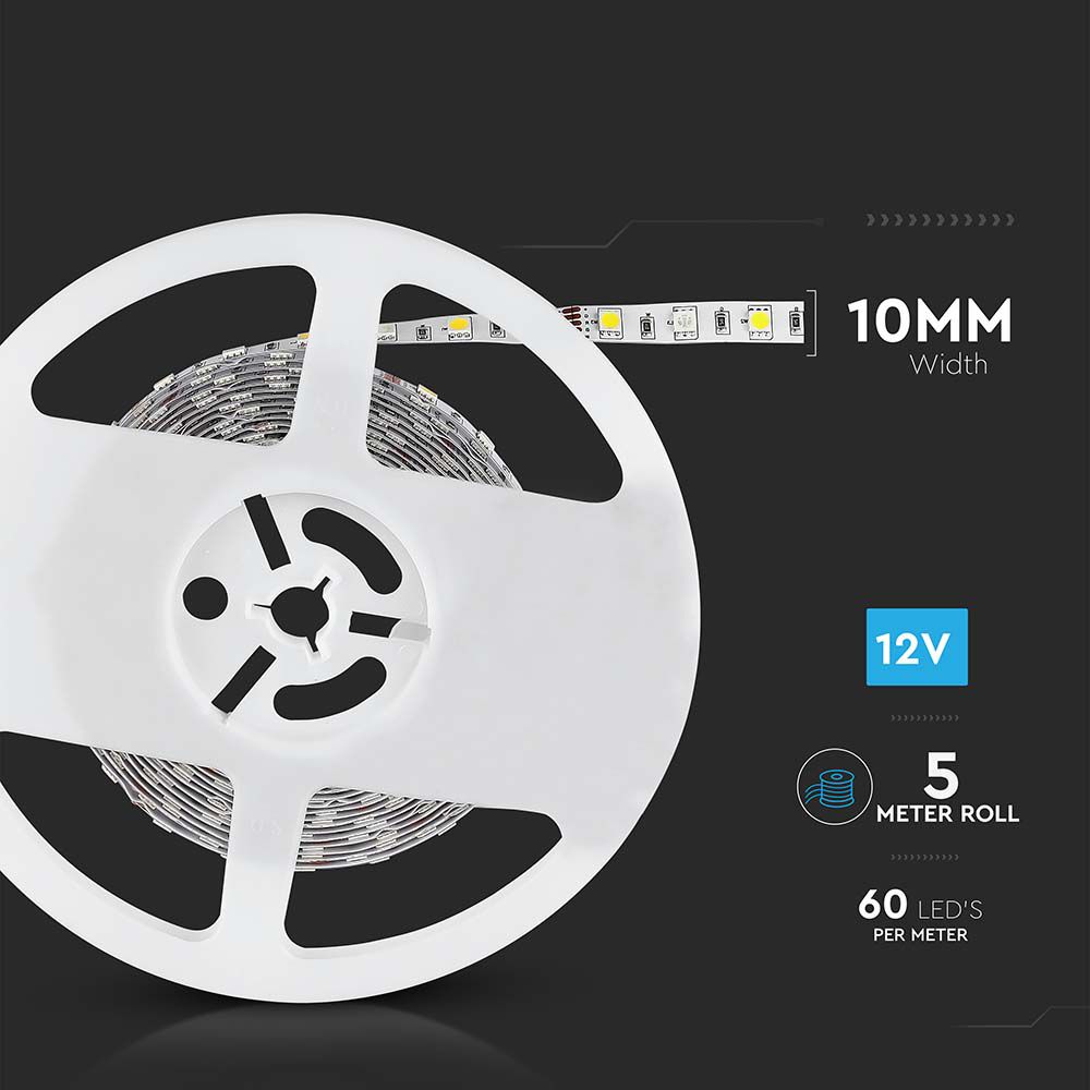 8W Taśma LED / Barwa: RGB+3000K / IP20 / Rolka:5m