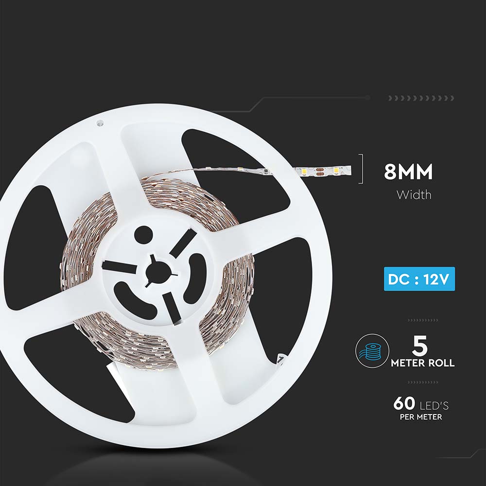 5W Taśma LED S-Shape Zig Zag / Barwa:3000K / 12V / IP20 / Rolka:5m