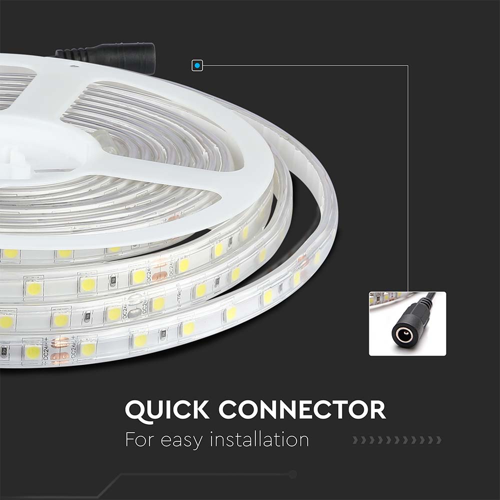 10W Taśma LED / Barwa:3000K / IP65/ Zasilanie: 24V / Rolka:5m
