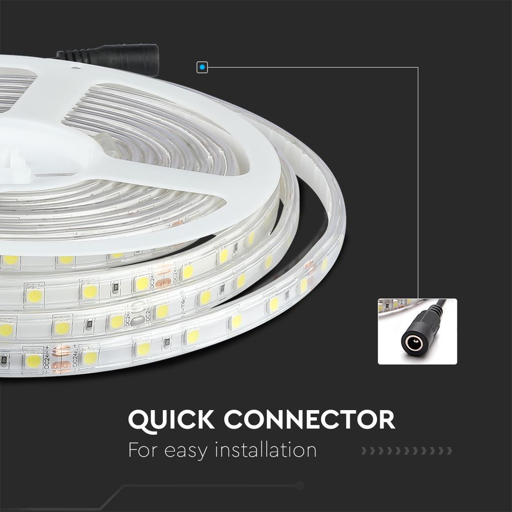 10W Taśma LED / Barwa:6400K / IP65/ Zasilanie: 24V / Rolka:5m