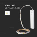 2.4W Taśma LED z czujnikiem ruchu / Zestaw / Barwa:4000K / Zasilanie:4xAAA / Rolaka:1m