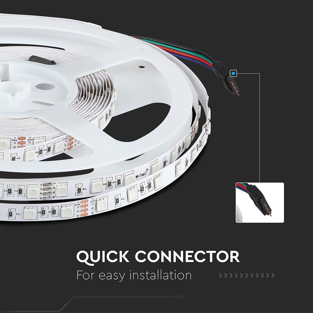 10W Taśma LED / Barwa: RGB / IP20 / Zasilanie:24V / Rolka:5m