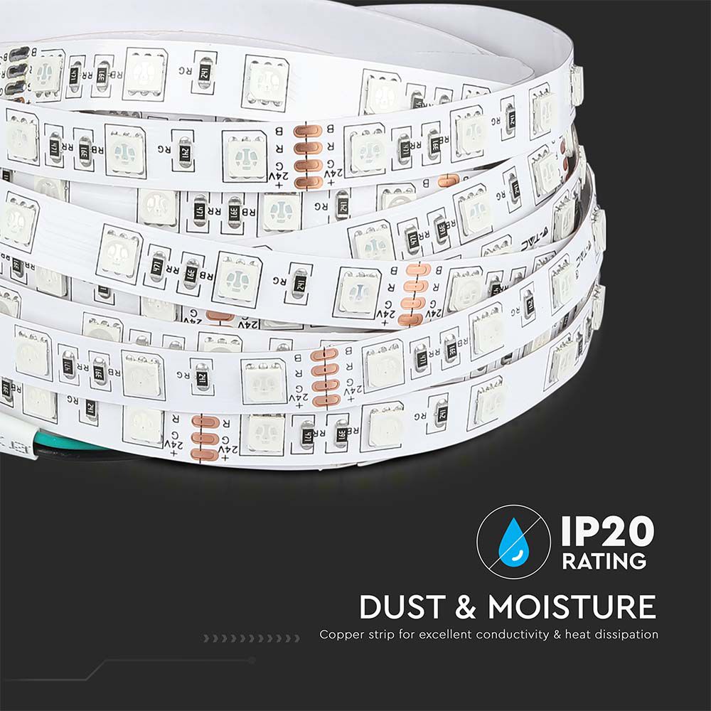 10W Taśma LED / Barwa: RGB / IP20 / Zasilanie:24V / Rolka:5m