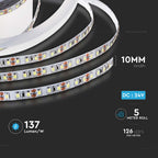 8W Taśma LED / Barwa:4000K / IP20 / Zasilanie: 24V / Rolka:5m