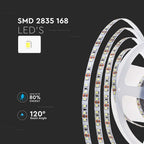 12W Taśma LED / Barwa:3000K / IP20 / Zasilanie: 24V / Rolka:5m