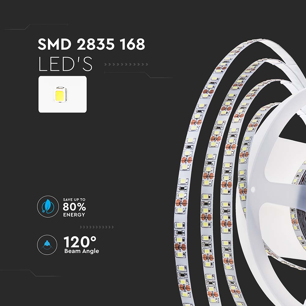 12W Taśma LED / Barwa:3000K / IP20 / Zasilanie: 24V / Rolka:5m