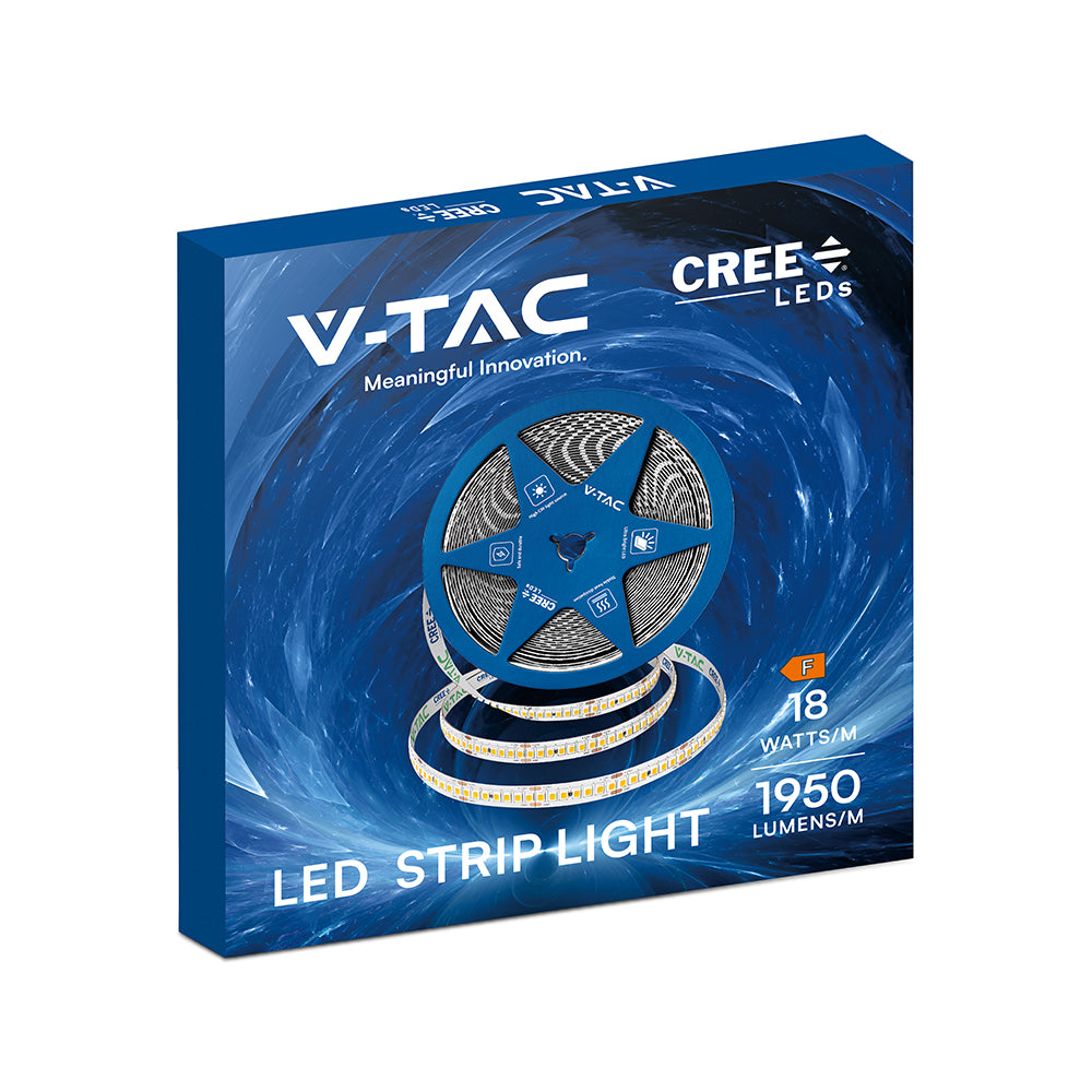 18W Taśma LED / Chip CREE / Barwa:3000K / IP20 / Zasilanie: 24V / Wzmocniony podkład PCB / Rolka:10m / 6 Lat gwarancji