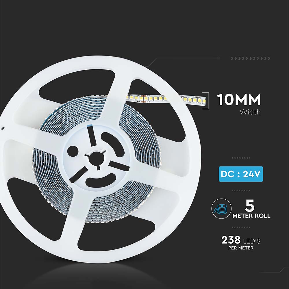 18W Taśma LED / Barwa:3000K / IP20 / Zasilanie: 24V / Rolka:5m