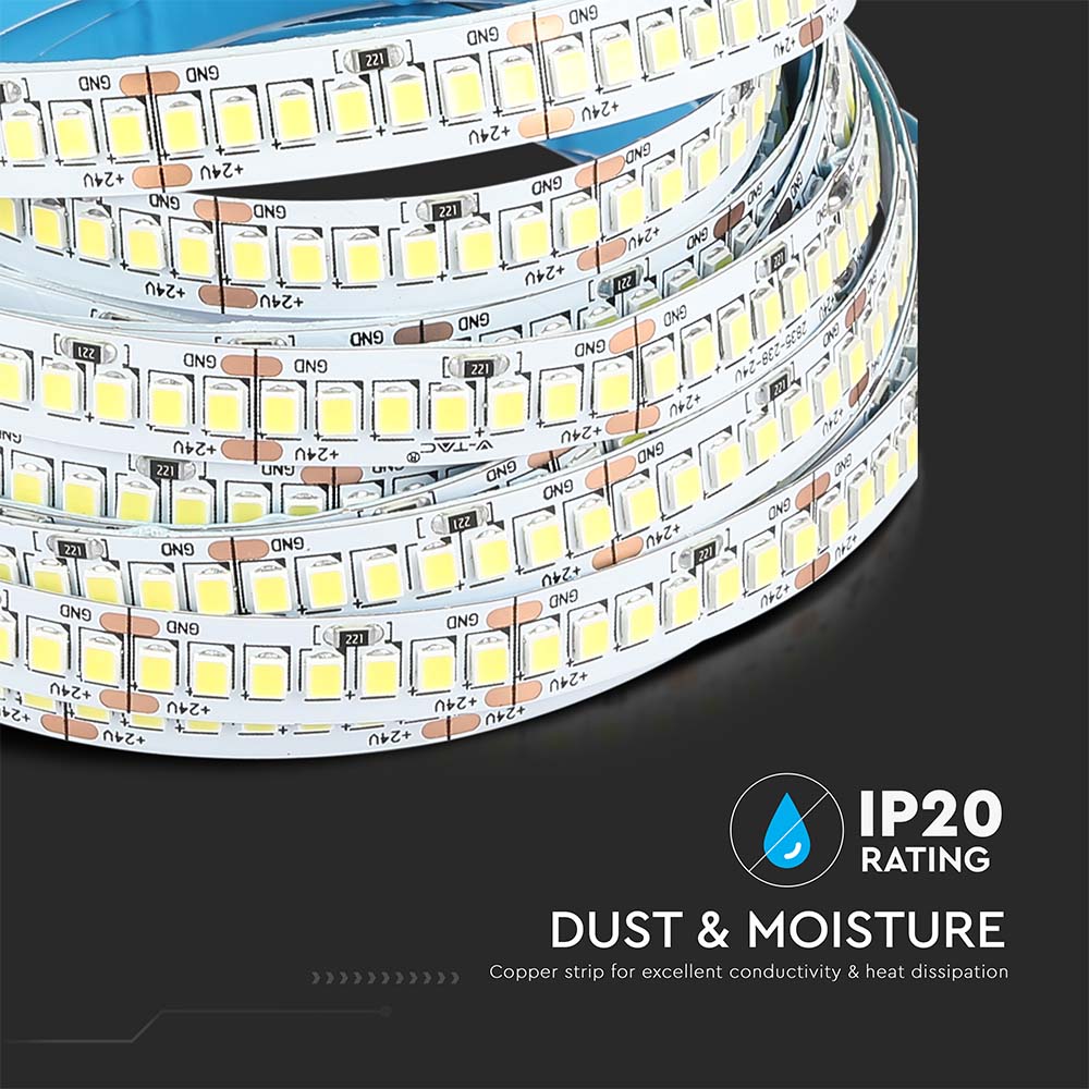 18W Taśma LED / Barwa:6400K / IP20 / Zasilanie: 24V / Rolka:5m