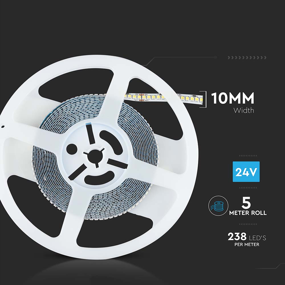 18W Taśma LED / Barwa:6400K / IP20 / Zasilanie: 24V / Rolka:5m