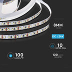 7.5W Taśma LED / Barwa:3000K / IP20 / Zasilanie: 24V / Wzmocniony podkład PCB / Rolka:10m