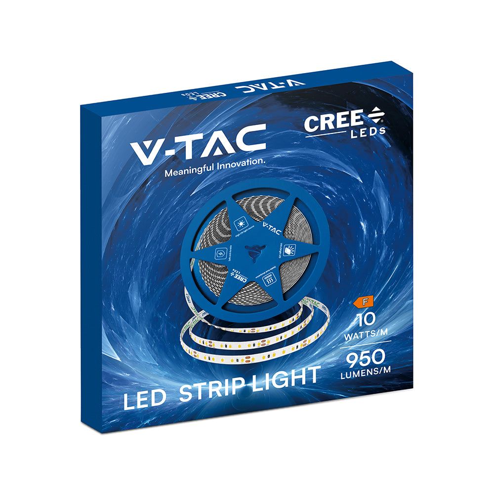 10W Taśma LED / Chip CREE / Barwa:3000K / IP20 / Zasilanie: 24V / Wzmocniony podkład PCB / Rolka:10m / 6 Lat gwarancji