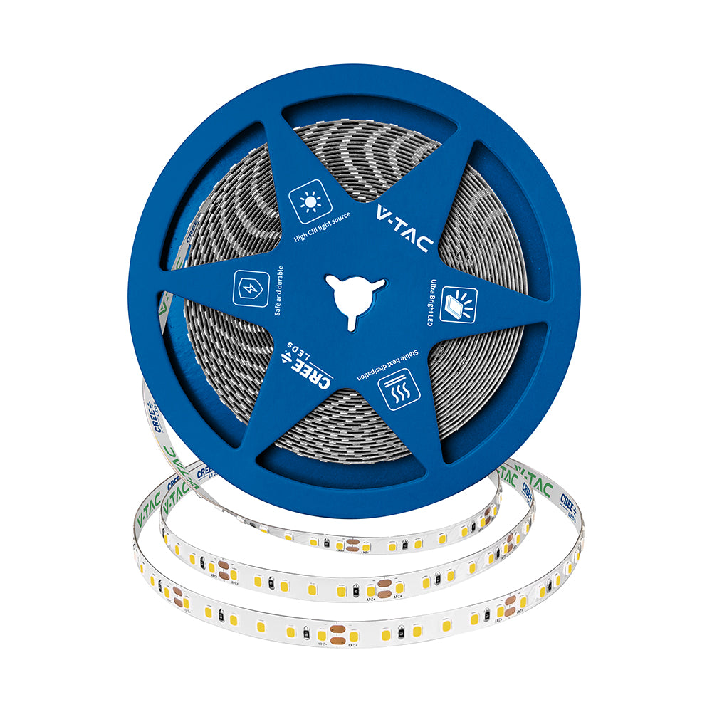 10W Taśma LED / Chip CREE / Barwa:3000K / IP20 / Zasilanie: 24V / Wzmocniony podkład PCB / Rolka:10m / 6 Lat gwarancji