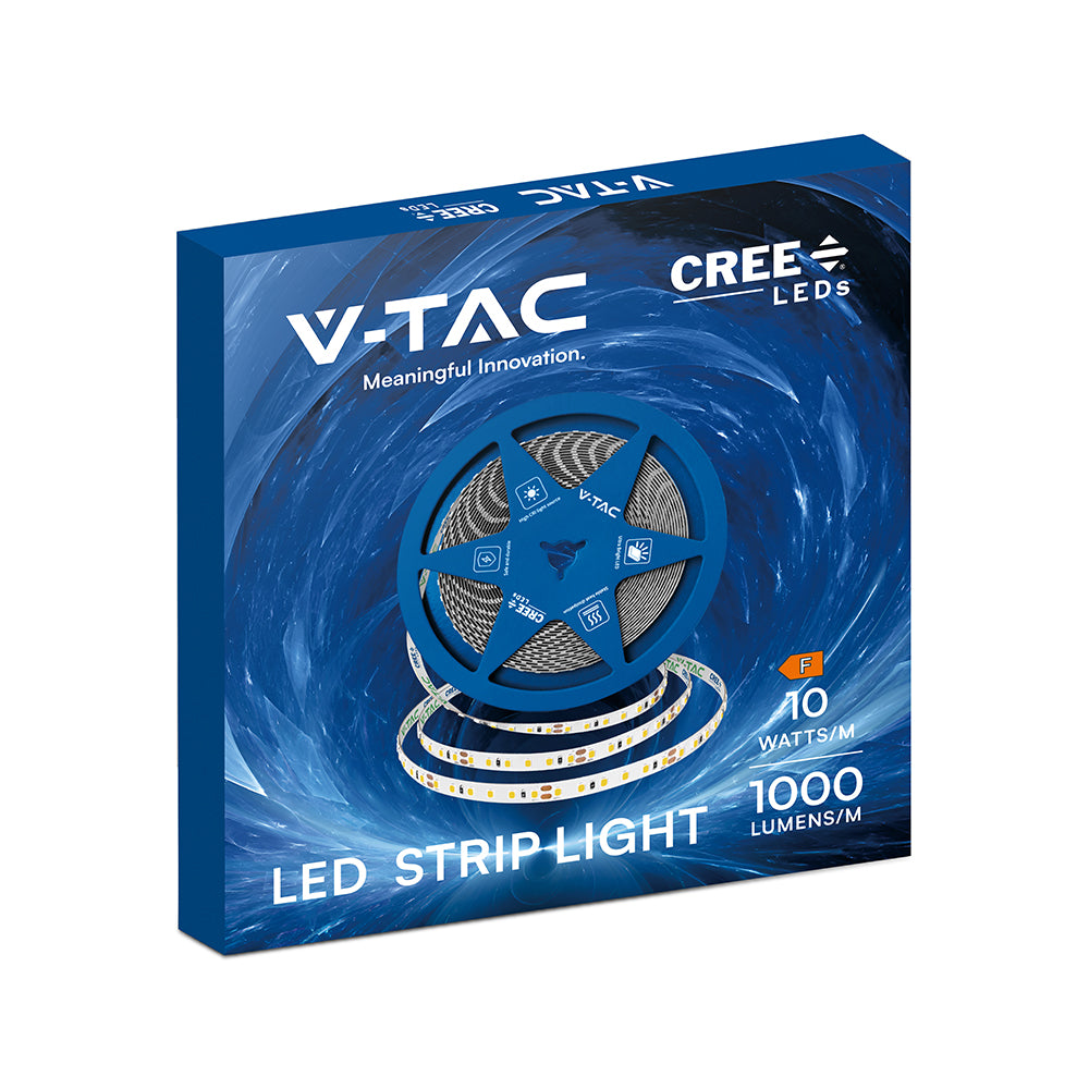 10W Taśma LED / Chip CREE / Barwa:6500K / IP20 / Zasilanie: 24V / Wzmocniony podkład PCB / Rolka:10m / 6 Lat gwarancji