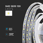 7.5W Taśma LED / Barwa:4000K / IP65 / Zasilanie: 24V / Wzmocniony podkład PCB / Rolka:10m