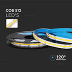 13W Taśma LED COB / Barwa:4000K / Zasilanie: 24V / IP20 / Rolka:5m