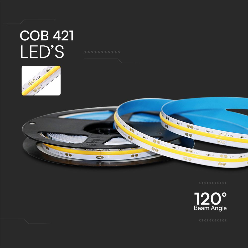 10W Taśma LED COB / Barwa:4000K / Zasilanie: 24V / IP20 / Rolka:5m
