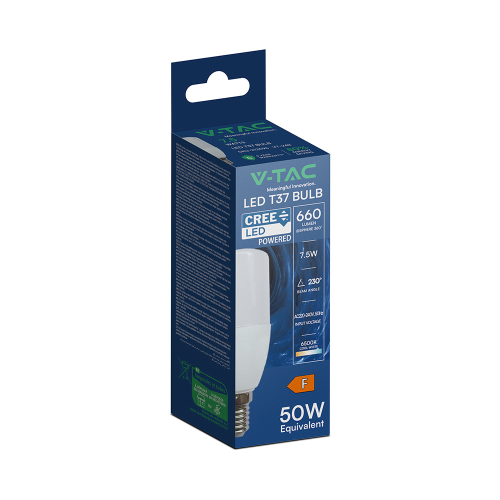 7.5W T37 Żarówka LED / Chip CREE / Barwa:6500K / Trzonek:E14 / 6 Lat gwarancji