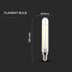 4W LED T20 Żarówka LED Filament / Klosz Przezroczysty / Barwa:3000K / Trzonek:E14