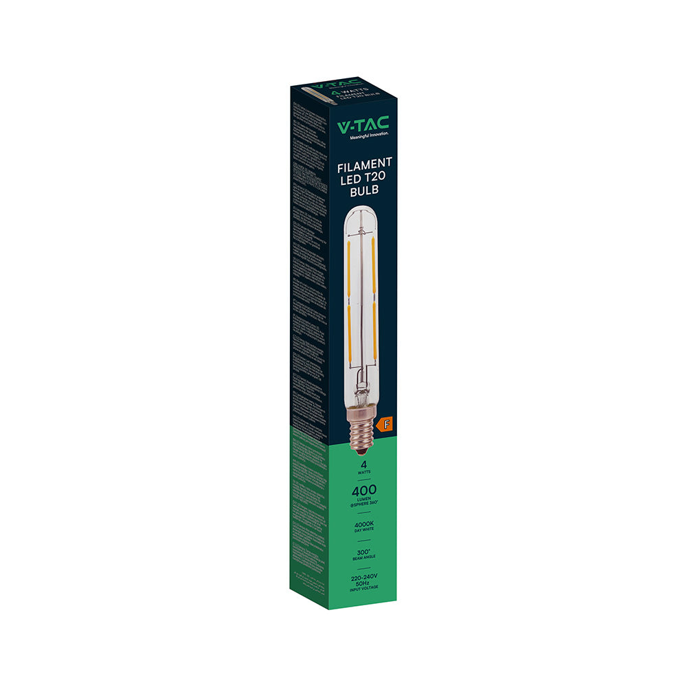 4W LED T20 Żarówka LED Filament / Klosz Przezroczysty / Barwa:4000K / Trzonek:E14