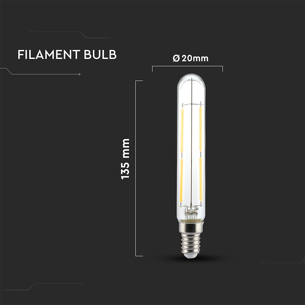 4W LED T20 Żarówka LED Filament / Klosz Przezroczysty / Barwa:6500K / Trzonek:E14