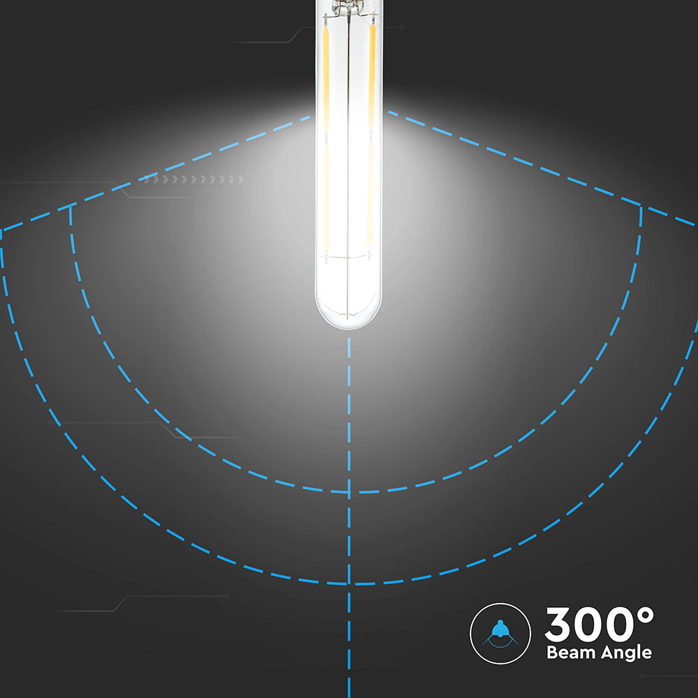 4W LED T20 Żarówka LED Filament / Klosz Przezroczysty / Barwa:6500K / Trzonek:E14