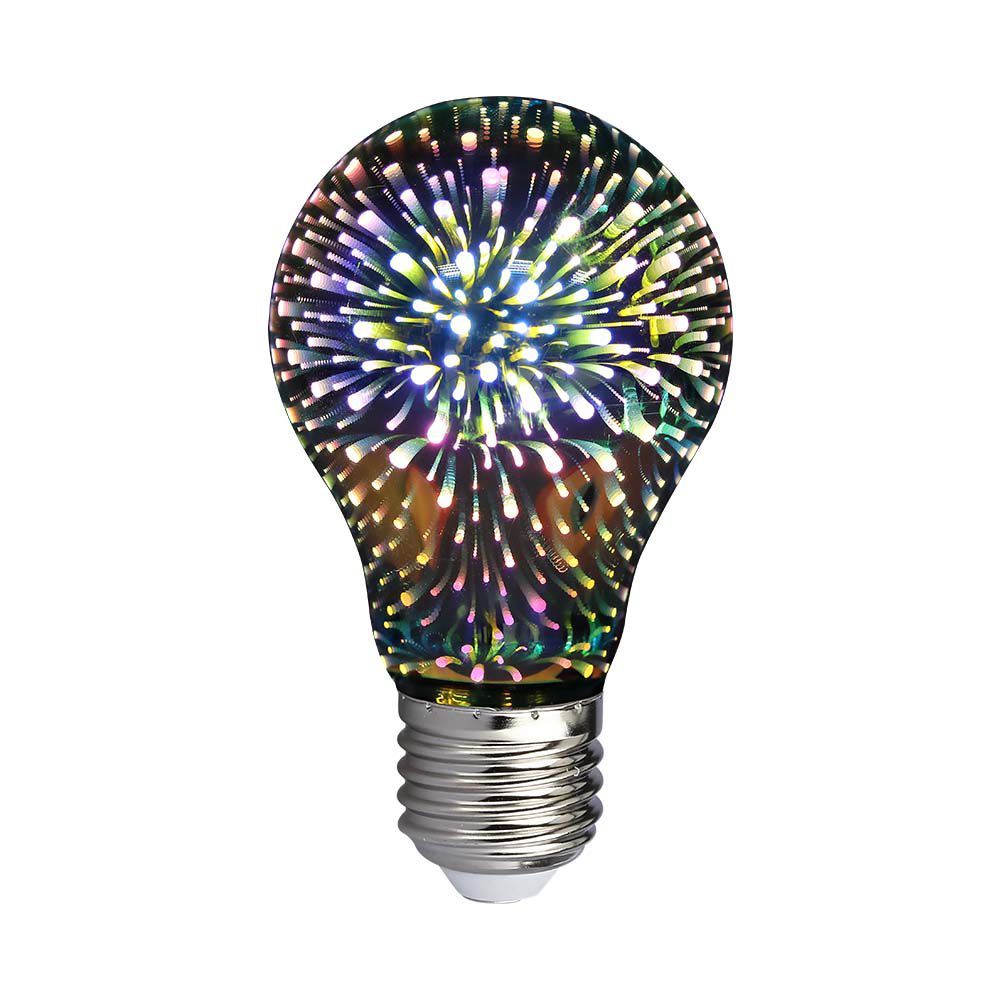 3W A60 Żarówka LED Filament 3D / Barwa:3000K / Trzonek:E27