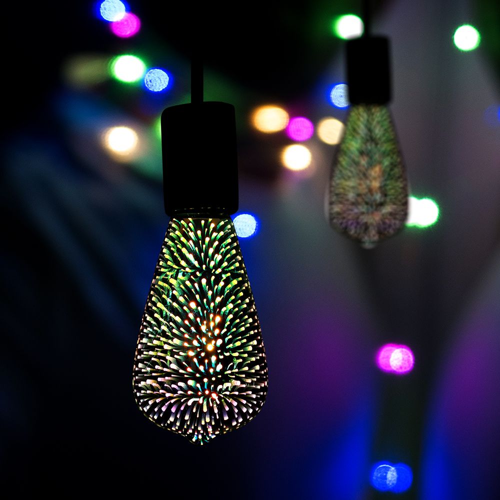 3W ST64 Żarówka LED Filament 3D / Barwa:3000K / Trzonek:E27