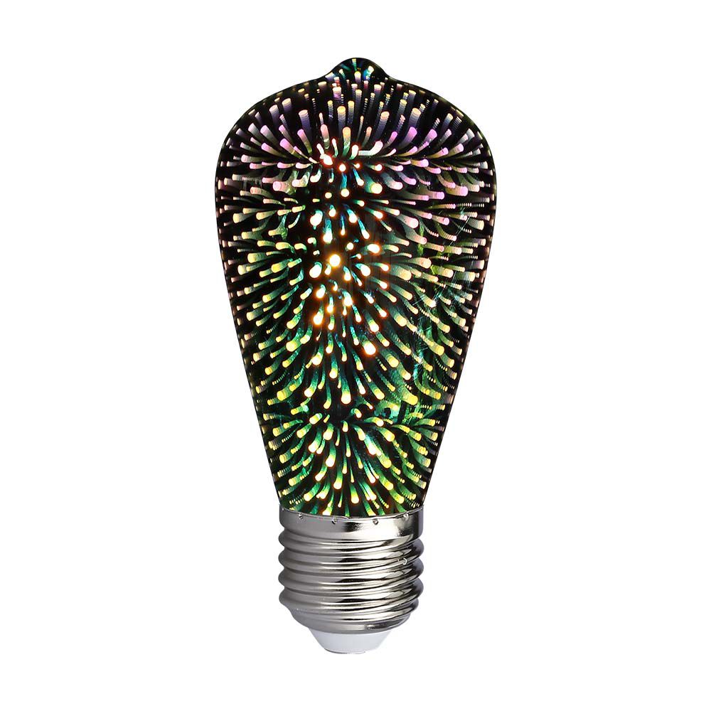 3W ST64 Żarówka LED Filament 3D / Barwa:3000K / Trzonek:E27