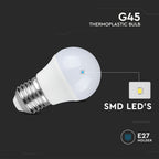 4.5W G45 Żarówka LED / Barwa:2700K / Trzonek:E27 / Opakowanie: 6szt.