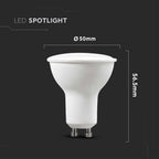 4.5W Żarówka LED / Barwa:6500K / Trzonek:GU10 / Kąt 110' / Opakowanie: 6szt.