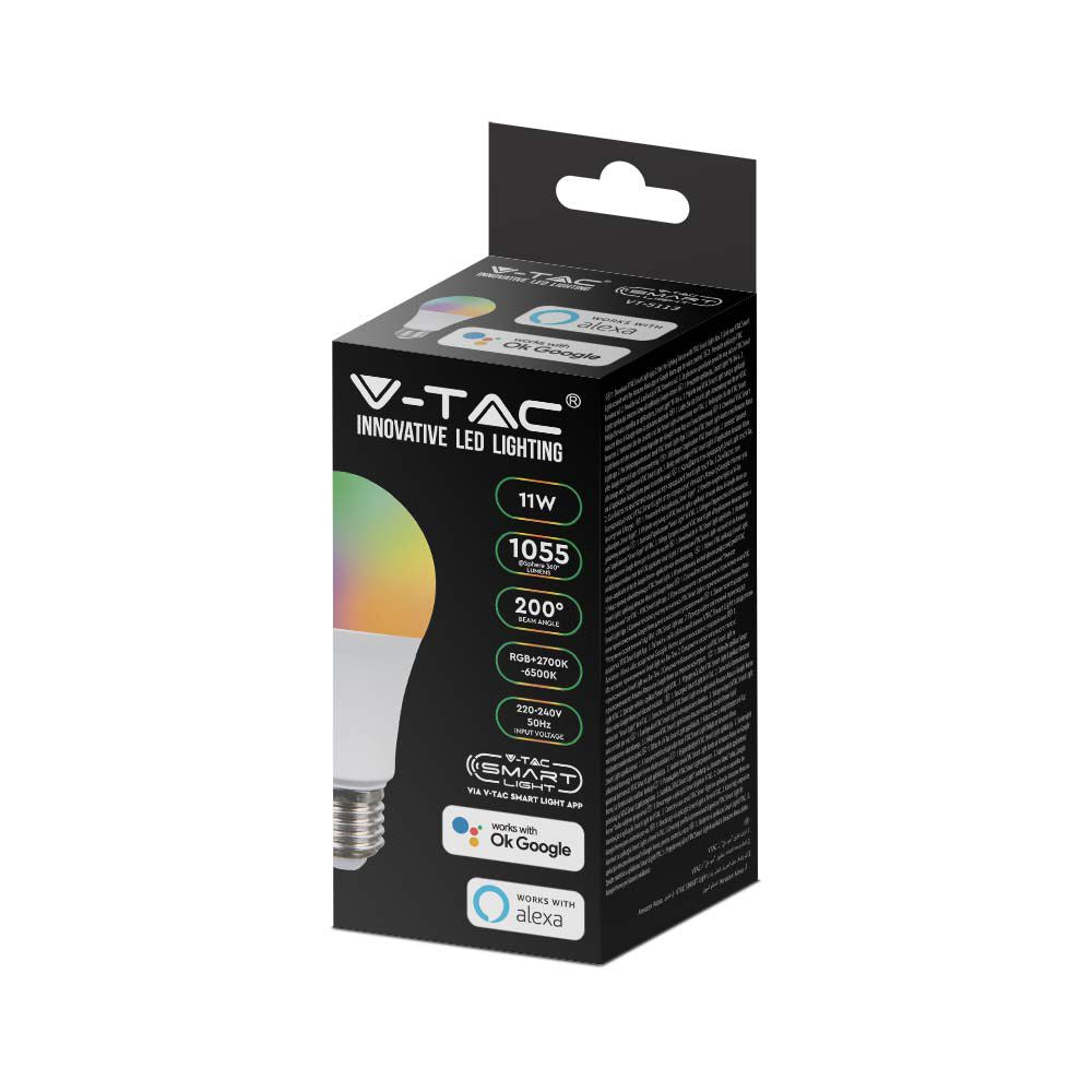 11W A60 Żarówka LED Kompatybilna z Amazon Alexa i Google Home / Barwa: RGB+WW+CW / Trzonek:E27